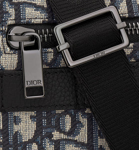 Mini Safari Bag with Strap • Beige and Black Dior Oblique Jacquard