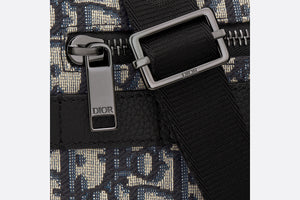 Mini Safari Bag with Strap • Beige and Black Dior Oblique Jacquard