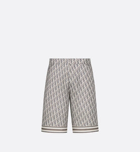 Dior Oblique Bermuda Shorts • Gray Silk Twill