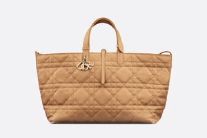 Large Dior Toujours Bag • Medium Tan Macrocannage Calfskin