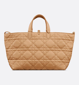 Large Dior Toujours Bag • Medium Tan Macrocannage Calfskin