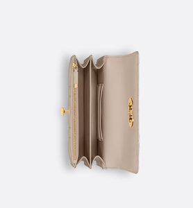 Miss Caro Mini Bag • Powder Beige Macrocannage Lambskin