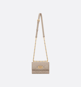 Miss Caro Mini Bag • Powder Beige Macrocannage Lambskin