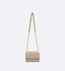 Miss Caro Mini Bag • Powder Beige Macrocannage Lambskin