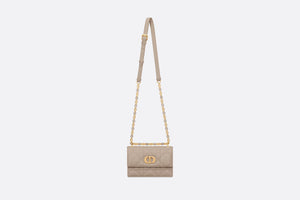 Miss Caro Mini Bag • Powder Beige Macrocannage Lambskin