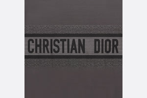Reversible Long Down Jacket • Gray Dior Oblique Quilted Technical Taffeta