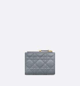 Dior Caro Dahlia Wallet • Cloud Blue Supple Cannage Calfskin