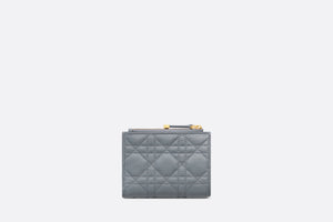 Dior Caro Dahlia Wallet • Cloud Blue Supple Cannage Calfskin
