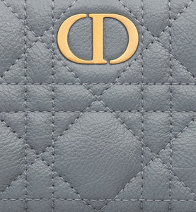 Dior Caro Dahlia Wallet • Cloud Blue Supple Cannage Calfskin