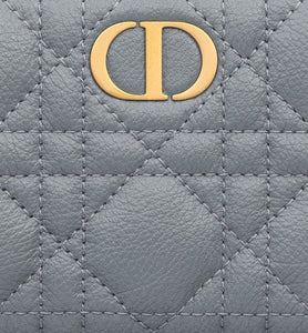 Dior Caro Dahlia Wallet • Cloud Blue Supple Cannage Calfskin
