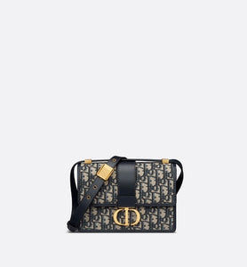 Small 30 Montaigne Bag • Blue Dior Oblique Jacquard