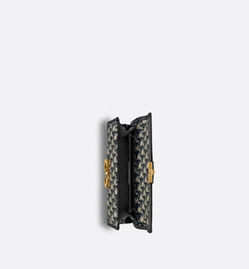 Small 30 Montaigne Bag • Blue Dior Oblique Jacquard