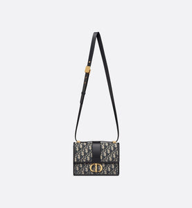Small 30 Montaigne Bag • Blue Dior Oblique Jacquard