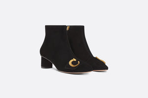 C'est Dior Heeled Ankle Boot • Black Suede Calfskin
