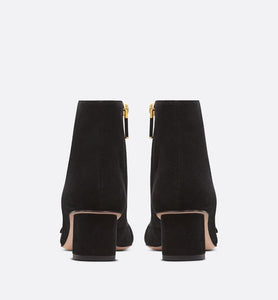 C'est Dior Heeled Ankle Boot • Black Suede Calfskin