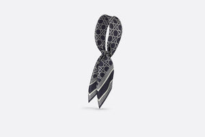 Dior Cannage 90 Square Scarf • Ivory and Navy Blue Silk Twill