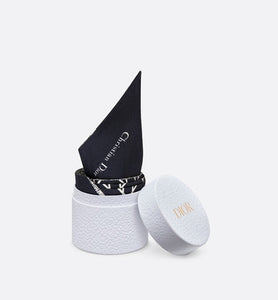 Dior Cannage Mitzah Scarf • Ivory and Navy Blue Silk Twill