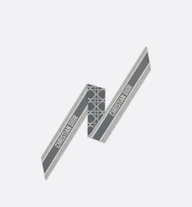 Dior Cannage Mitzah Scarf • Ivory and Gray Silk Twill