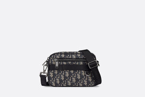 Mini Safari Bag with Strap • Beige and Black Dior Oblique Jacquard