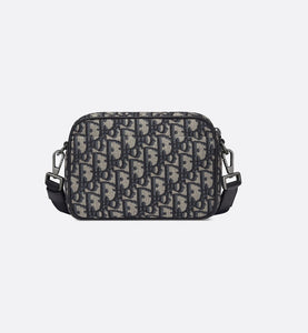 Mini Safari Bag with Strap • Beige and Black Dior Oblique Jacquard