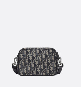 Mini Safari Bag with Strap • Beige and Black Dior Oblique Jacquard