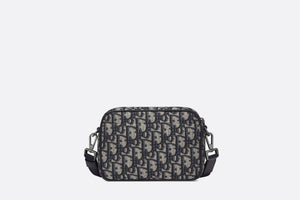 Mini Safari Bag with Strap • Beige and Black Dior Oblique Jacquard