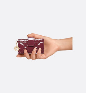 Lady Dior 5-Gusset Card Holder • Deep Fuchsia Patent Cannage Calfskin