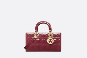 Medium Lady D-Joy Bag • Deep Fuchsia Patent Cannage Calfskin