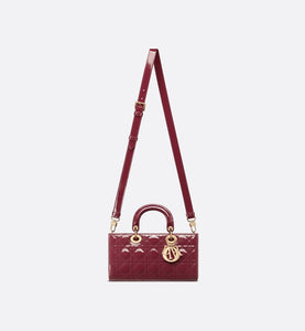 Medium Lady D-Joy Bag • Deep Fuchsia Patent Cannage Calfskin