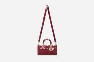 Medium Lady D-Joy Bag • Deep Fuchsia Patent Cannage Calfskin