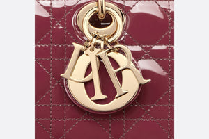 Medium Lady D-Joy Bag • Deep Fuchsia Patent Cannage Calfskin