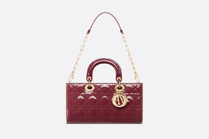 Medium Lady D-Joy Bag • Deep Fuchsia Patent Cannage Calfskin