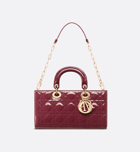 Medium Lady D-Joy Bag • Deep Fuchsia Patent Cannage Calfskin