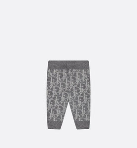Baby Track Pants • Deep Gray and Gray Dior Oblique Wool and Cashmere-Blend Knit Jacquard