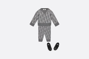 Baby Track Pants • Deep Gray and Gray Dior Oblique Wool and Cashmere-Blend Knit Jacquard