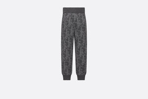 Kid's Track Pants • Deep Gray and Gray Dior Oblique Wool and Cashmere-Blend Knit Jacquard