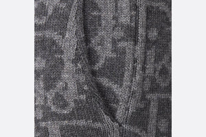 Kid's Track Pants • Deep Gray and Gray Dior Oblique Wool and Cashmere-Blend Knit Jacquard