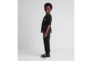 Kid's Track Pants • Black Cotton Fleece