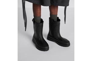 Dior Garden Rain Boot • Black Rubber with Dior Oblique Motif