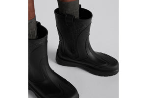 Dior Garden Rain Boot • Black Rubber with Dior Oblique Motif