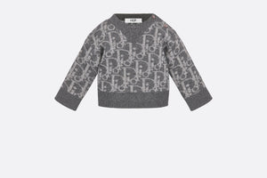 Baby Sweater • Deep Gray and Gray Dior Oblique Wool and Cashmere-Blend Knit Jacquard