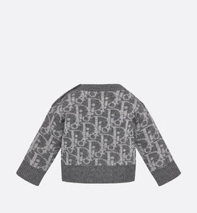 Baby Sweater • Deep Gray and Gray Dior Oblique Wool and Cashmere-Blend Knit Jacquard