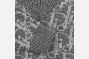 Baby Sweater • Deep Gray and Gray Dior Oblique Wool and Cashmere-Blend Knit Jacquard