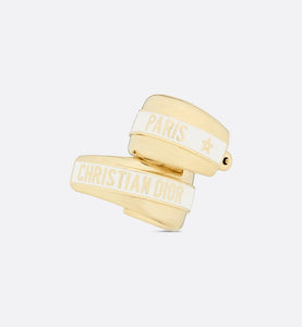 Dior Code Earrings • Gold-Finish Metal and White Lacquer