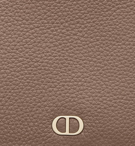 Bi-Fold Card Holder • Khaki Grained Calfskin with CD Icon Signature