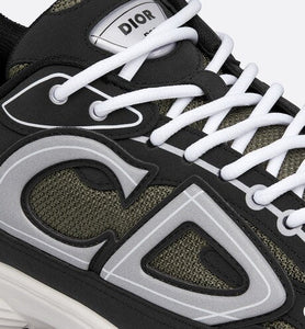B30 Sneaker • Deep Green Mesh and Black Technical Fabric