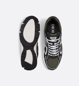 B30 Sneaker • Deep Green Mesh and Black Technical Fabric