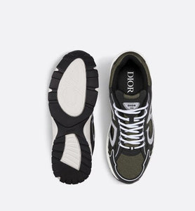 B30 Sneaker • Deep Green Mesh and Black Technical Fabric