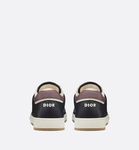 B27 Low-Top Sneaker • Deep Blue and Plum Smooth Calfskin with Beige and Black Dior Oblique Jacquard