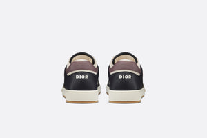 B27 Low-Top Sneaker • Deep Blue and Plum Smooth Calfskin with Beige and Black Dior Oblique Jacquard